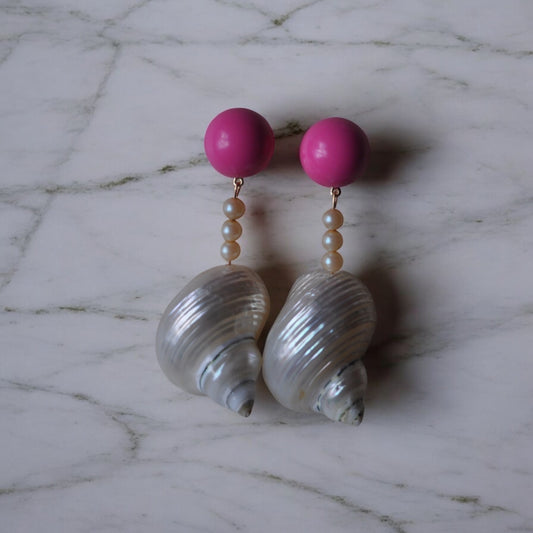 BARBIE PINK VINTAGE BEADS EARRINGS